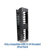 Navepoint High Density 2U Steel 19 Rack Cable Manager Plastic Snap Hinge Fastened Cover